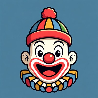 Cartoon Clown Smiling with Hat