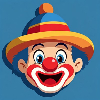 Cartoon Clown Face Smiling