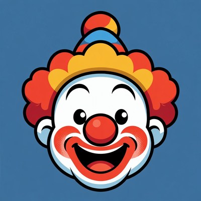 Smiling Cartoon Clown Face