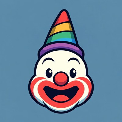 Smiling Cartoon Clown Face