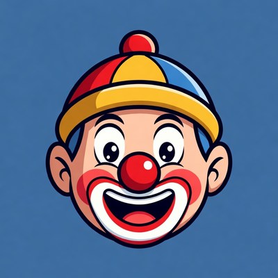 Cartoon Clown Smiling with Hat