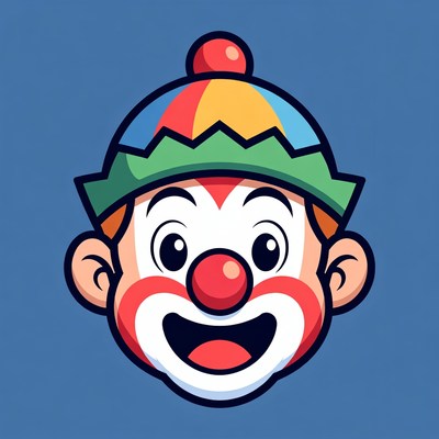 Cartoon Clown Smiling with Hat
