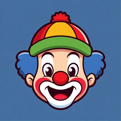 Cartoon Clown Smiling with Hat