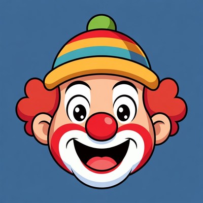 Cartoon Clown Smiling with Hat