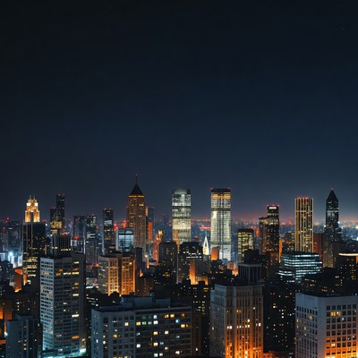 Vibrant City Skyline at Night