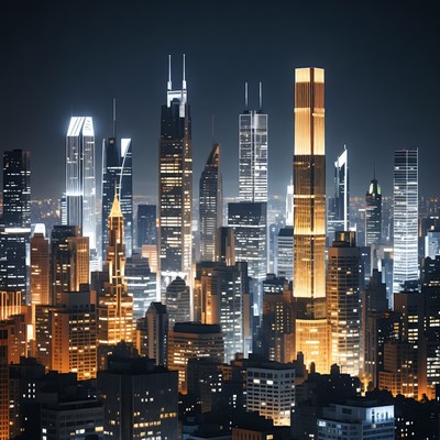 Chicago Skyline at Night