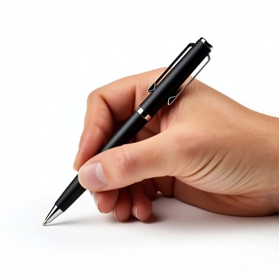 Hand writing with black pen