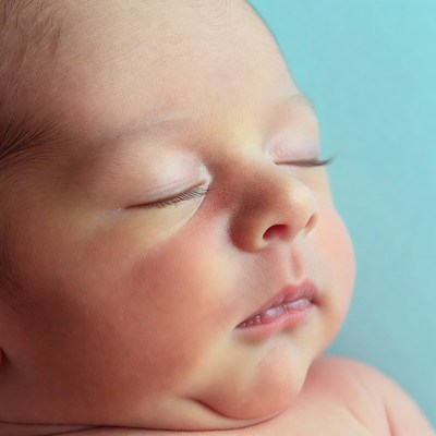 Sleeping newborn baby close-up