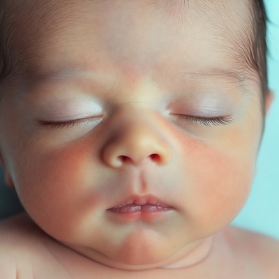 Sleeping newborn baby close-up