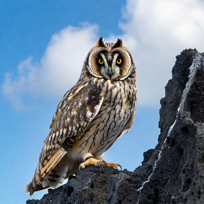 Short-eared Owl on Black Rock
