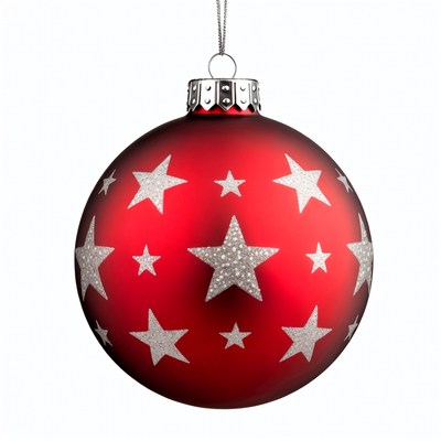 Red Christmas ornament with silver stars