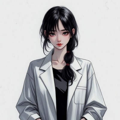 Anime girl in white blazer