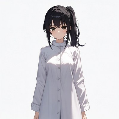 Anime girl in white dress