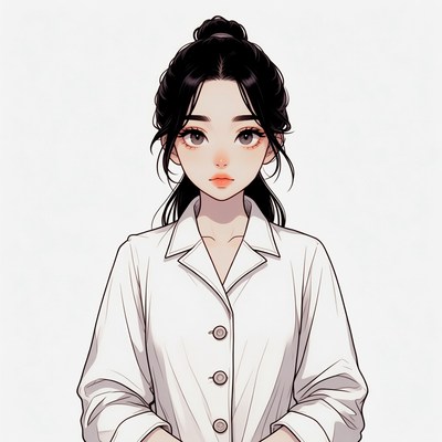 Asian woman in white coat