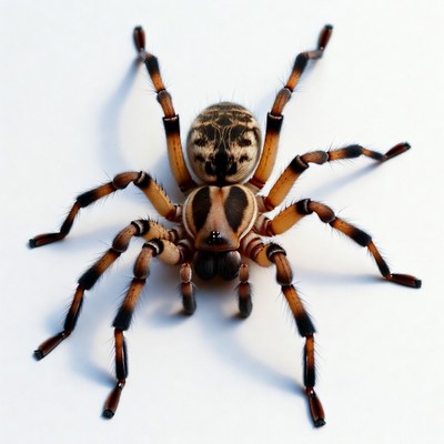 Orange Black Patterned Tarantula Spider