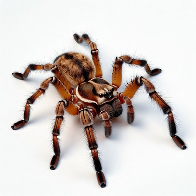 Curly Hair Tarantula on White Background