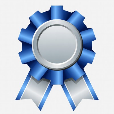 Blue Ribbon Award with Blank Center