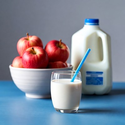 Red Apples with Milk Glass and Jug