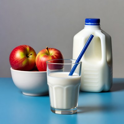 Red Apples with Milk Glass and Jug