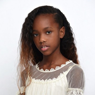 African-American girl in lace dress