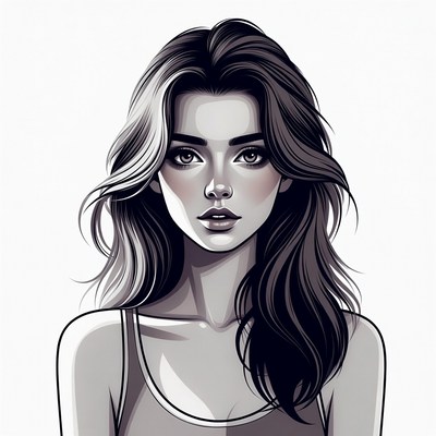 Beautiful woman with flowing hair