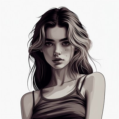 Beautiful woman with wavy hair