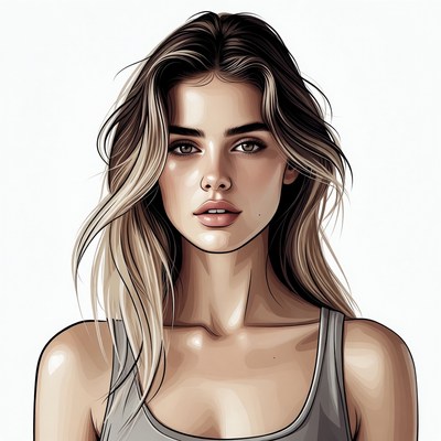 Beautiful woman with wavy blonde hair