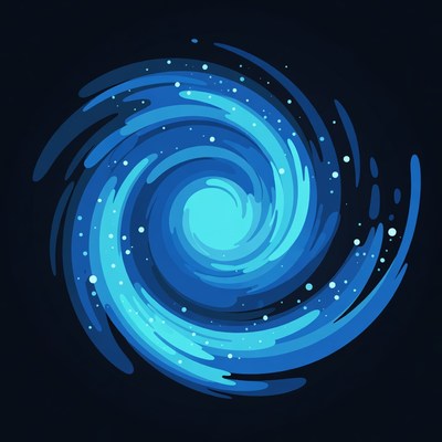 Blue Swirling Vortex Illustration