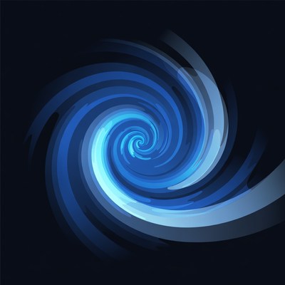 Blue Spiral Vortex on Black