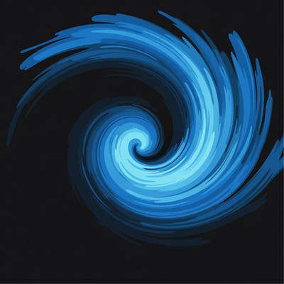 Blue Spiral Swirl on Black