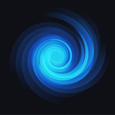 Blue Spiral Swirl on Black