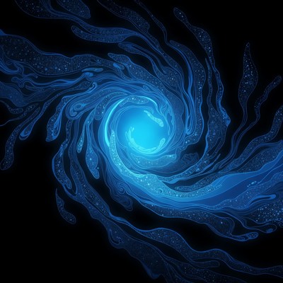 Blue Swirling Vortex Illustration