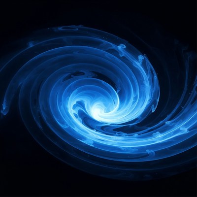 Blue Swirling Vortex on Black