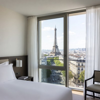 Eiffel Tower View from Hotel Room