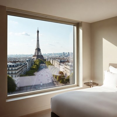 Eiffel Tower View from Hotel Room
