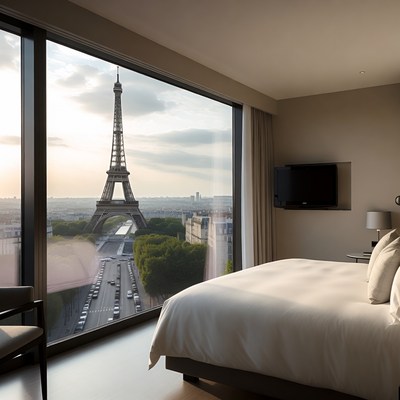 Eiffel Tower View from Hotel Room