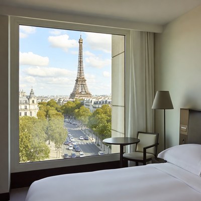 Eiffel Tower View from Hotel Room