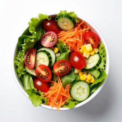 Fresh Garden Salad in White Bowl