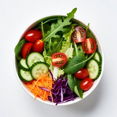 Fresh salad with tomatoes cucumbers