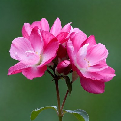 Pink Hibiscus Flowers Cluster