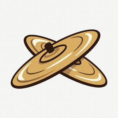 Crossed golden cymbals illustration