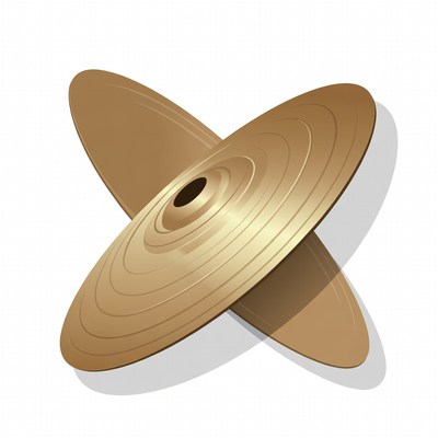 Crossed Golden Cymbals Illustration