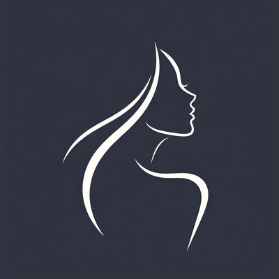 Silhouette of woman with long hair