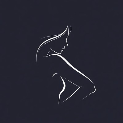 Silhouette of woman in profile