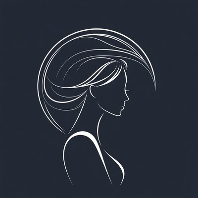 Silhouette of Woman with Flowing Hair