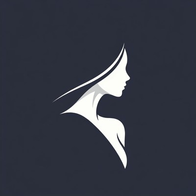 White silhouette of woman's profile