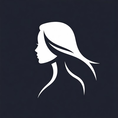 White silhouette of woman profile