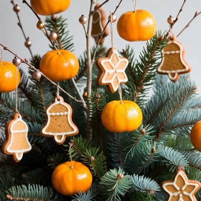 Mandarin Oranges Gingerbread Christmas Tree