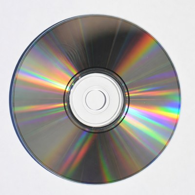 Shiny CD Disc on White Background