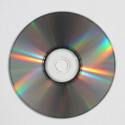 Shiny CD Disc on White Background